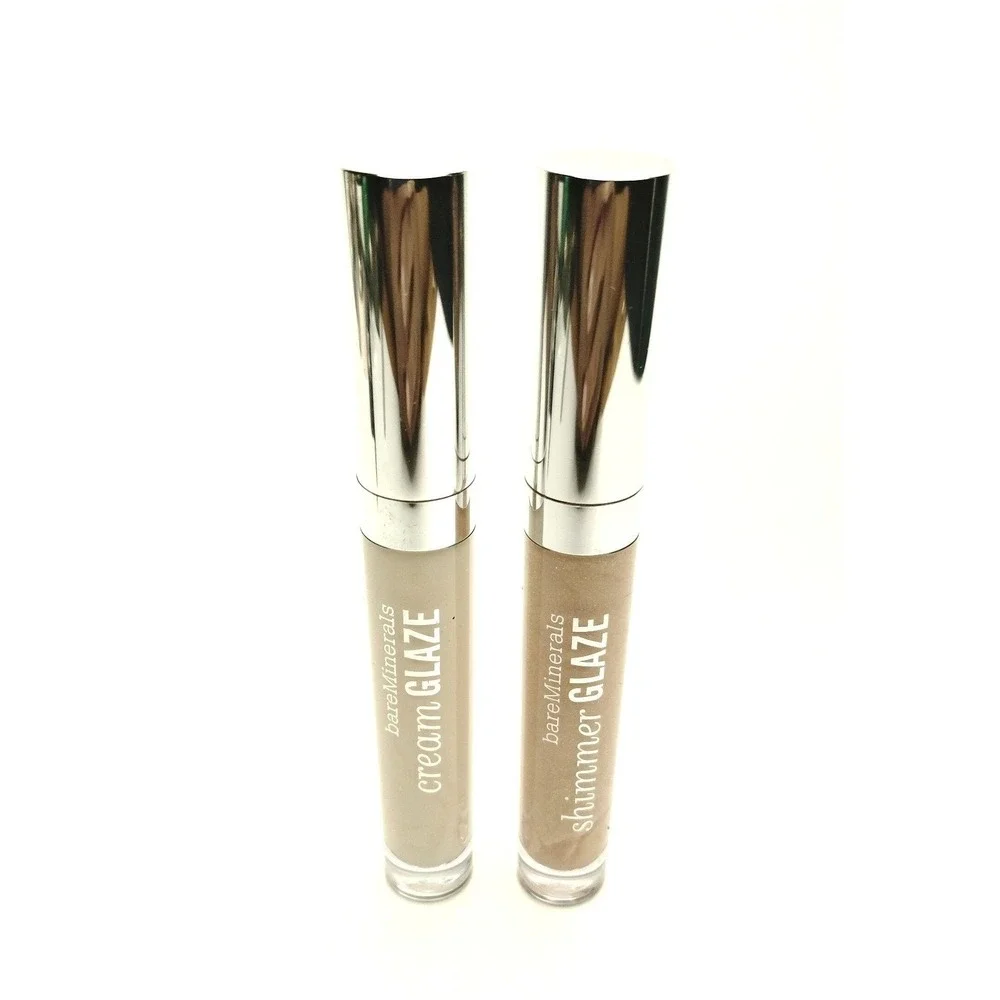2pcs  BareMinerals lipGloss full size SHIMMER & CREAM GLAZE Coquette Womens glow